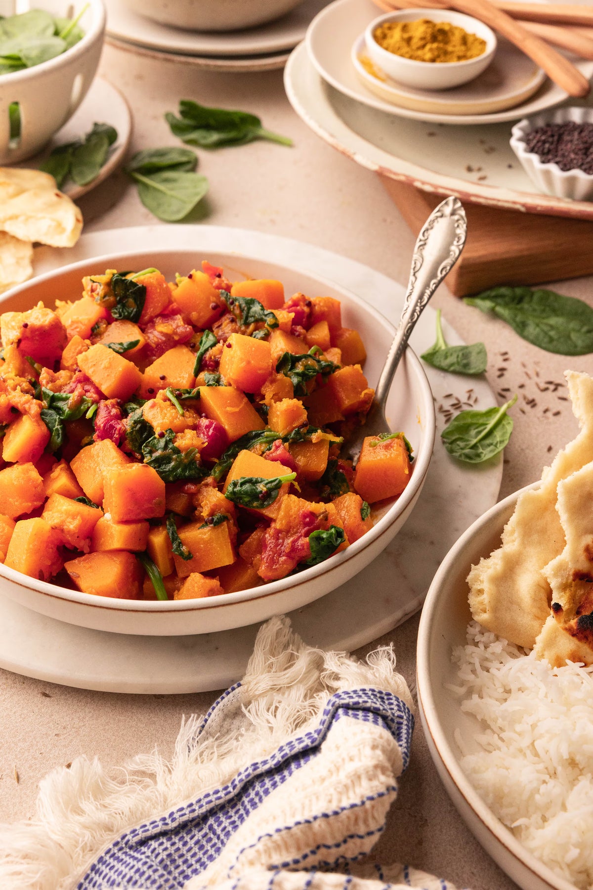 Vegan Butternut Squash and Spinach Curry