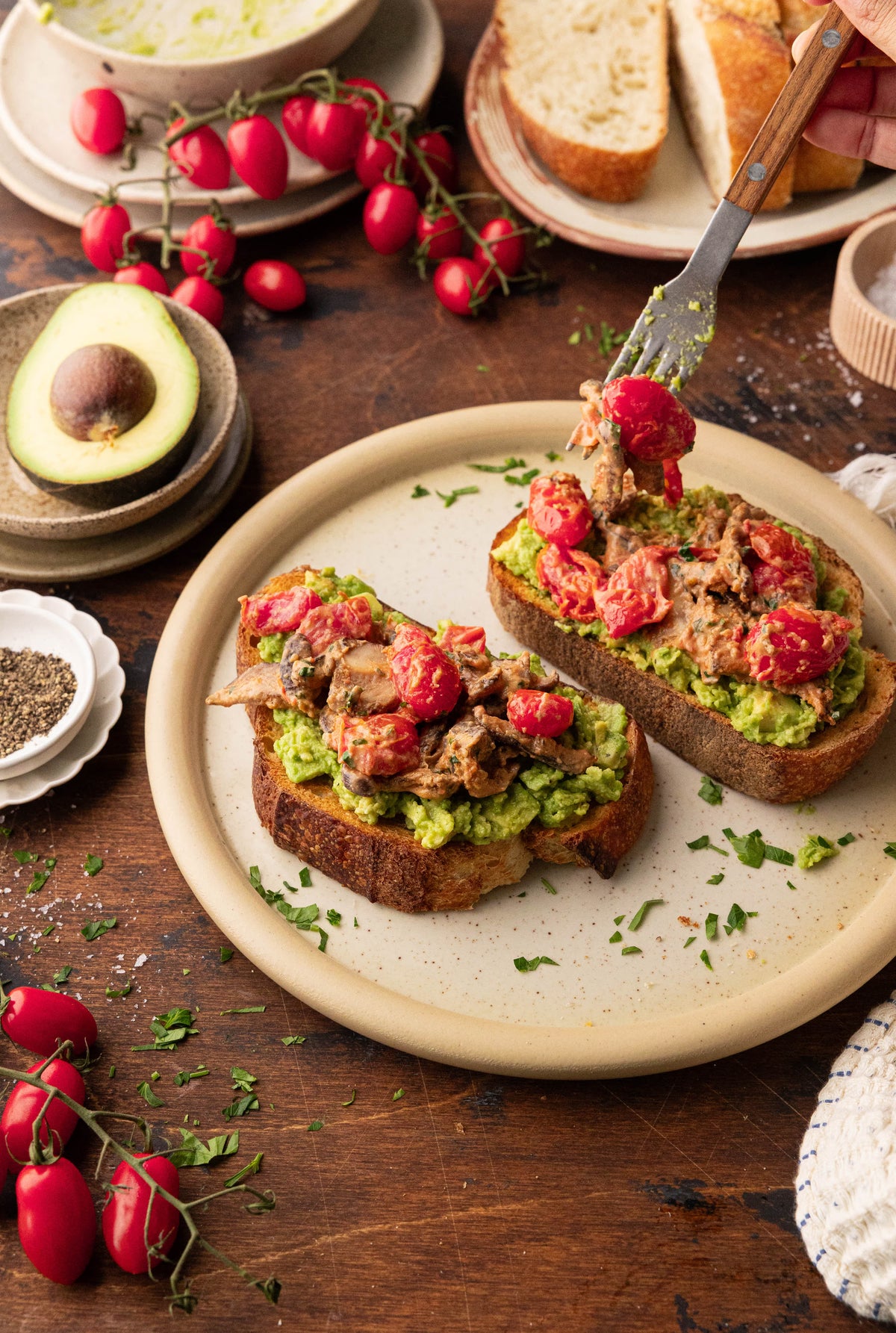 Avocado Toast with Sautéed Mushrooms