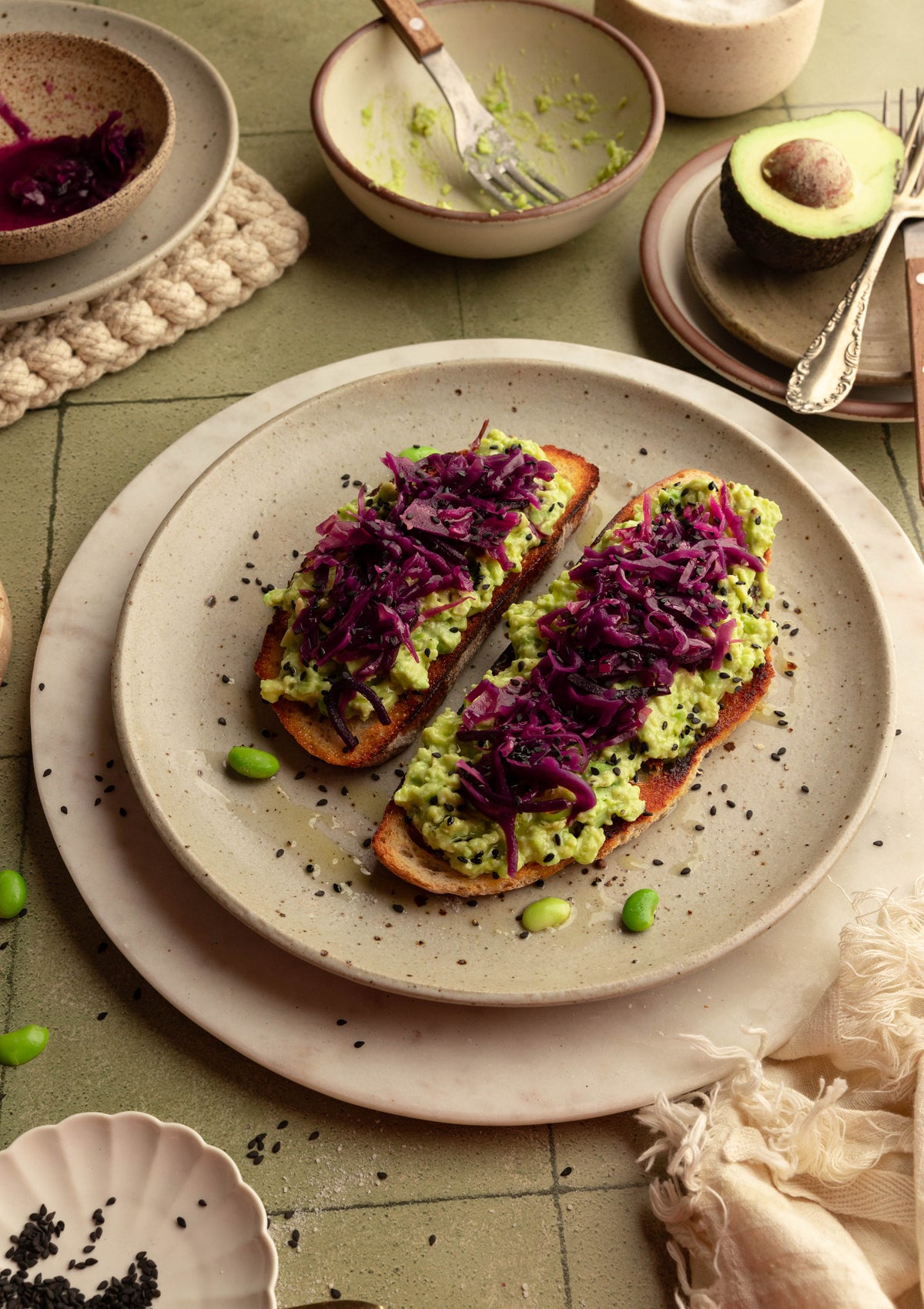 Savory Smashed Edamame Toast