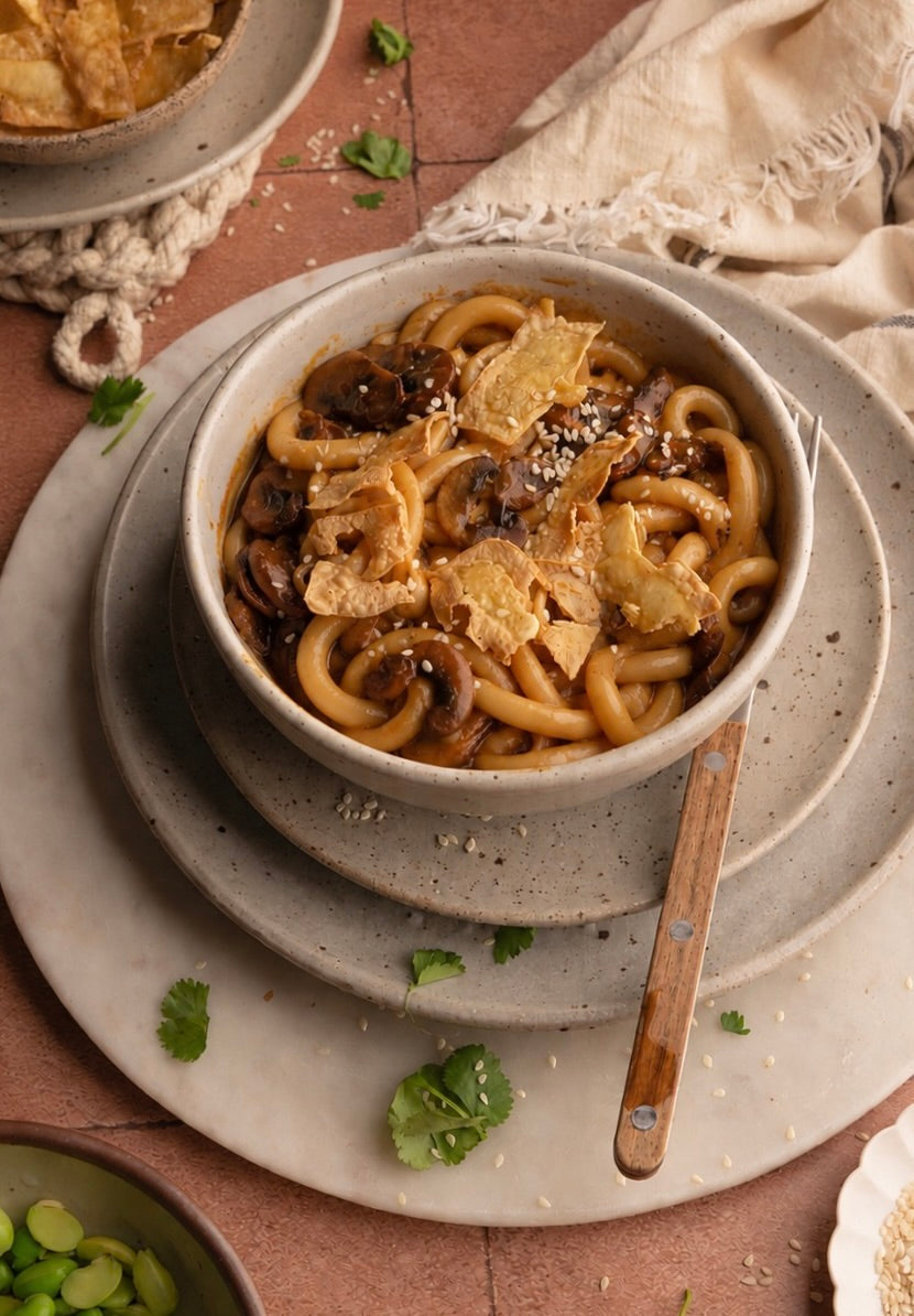 Spicy Peanut Udon Noodles