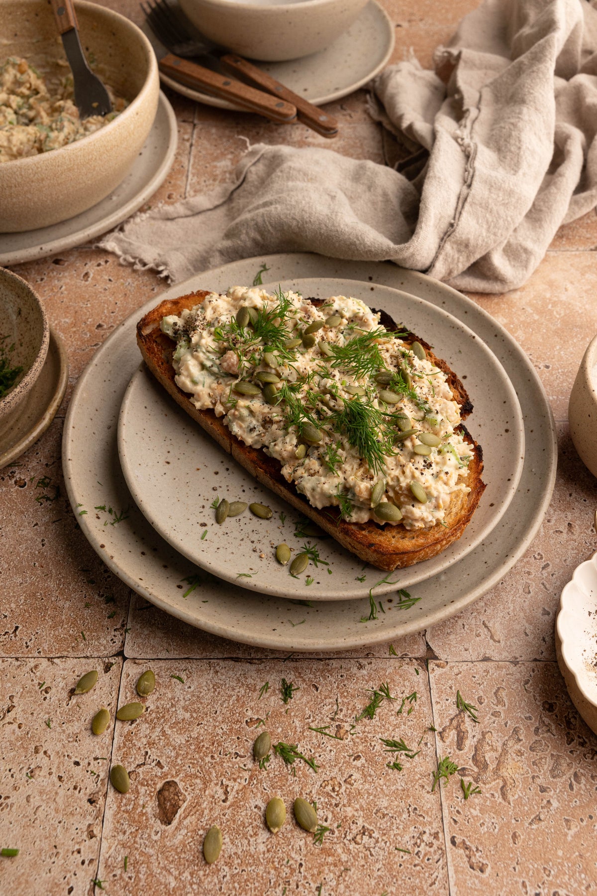Chickpea Salad on Toast