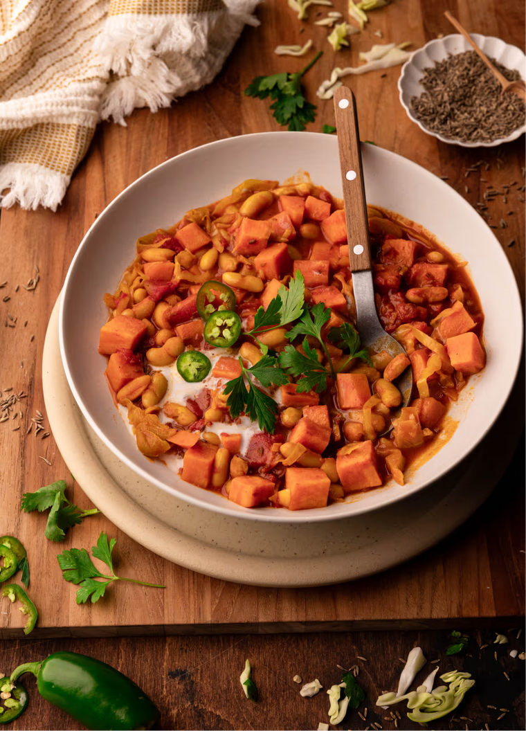 One-Pot Sweet Potato and White Bean curry
