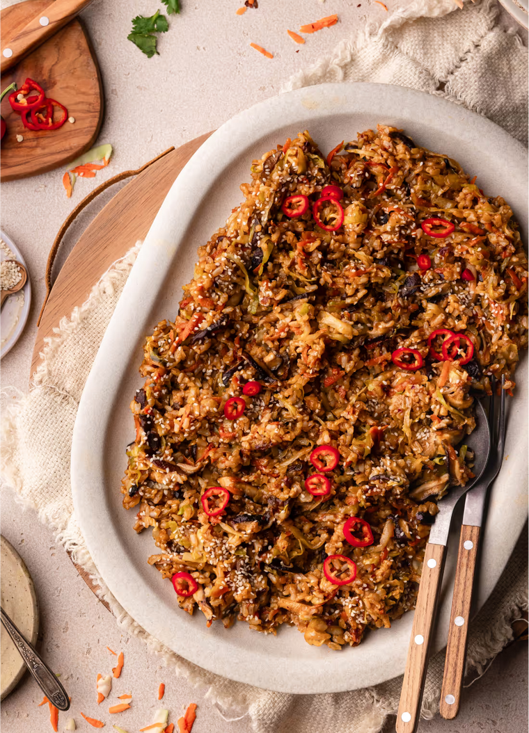 Sticky Shiitake Mushroom Fried Rice