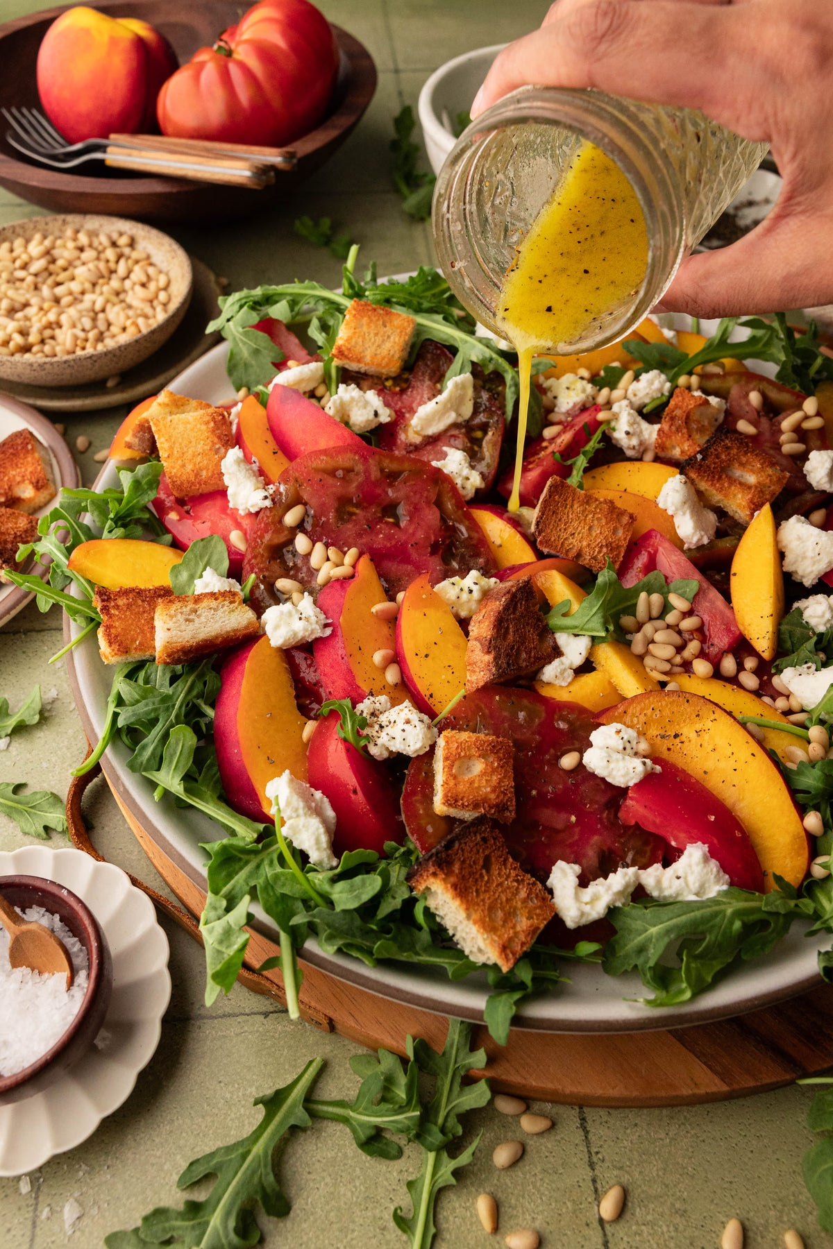 Juicy Peach and Heirloom Tomato Salad