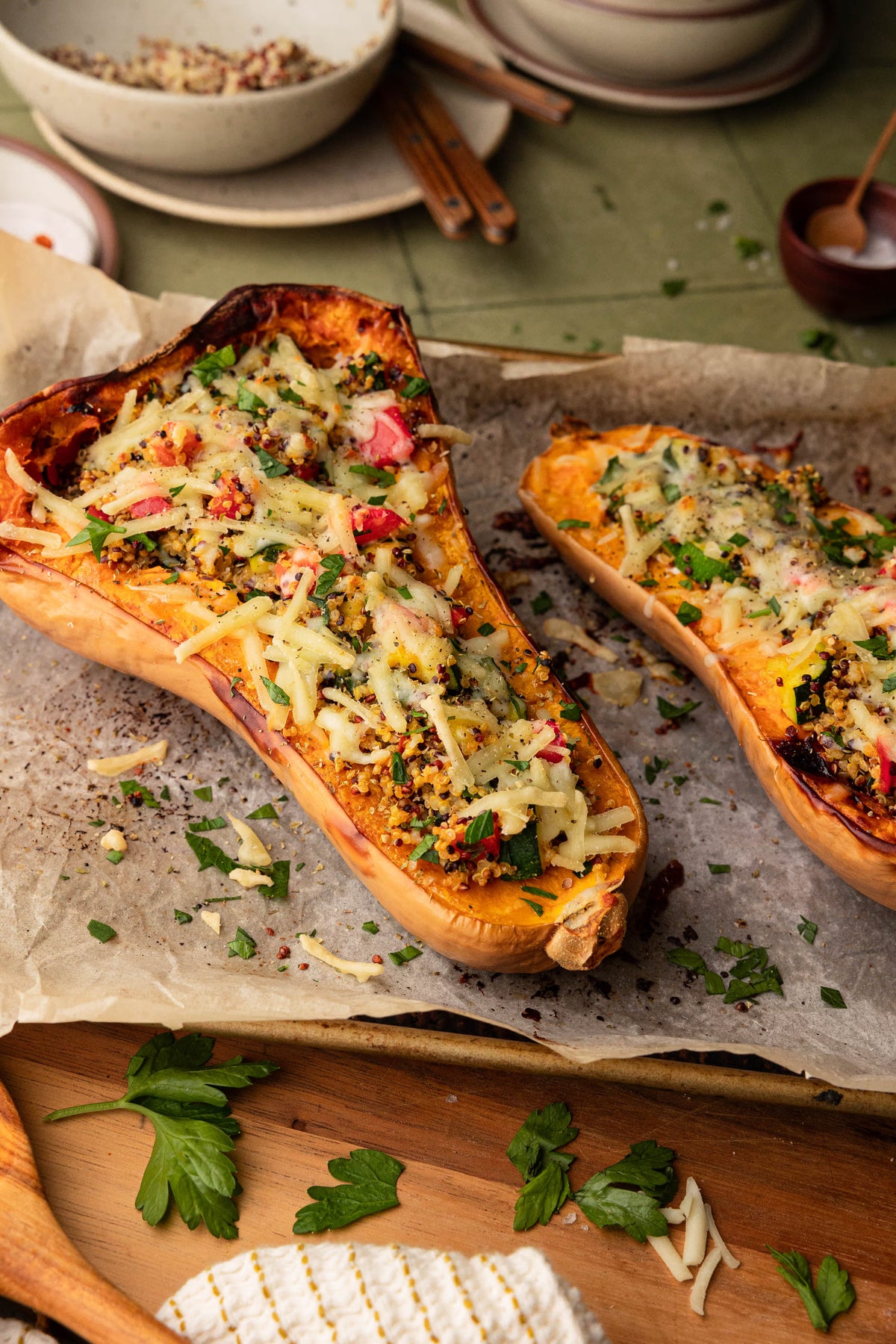 Cheesy Stuffed Butternut Squash