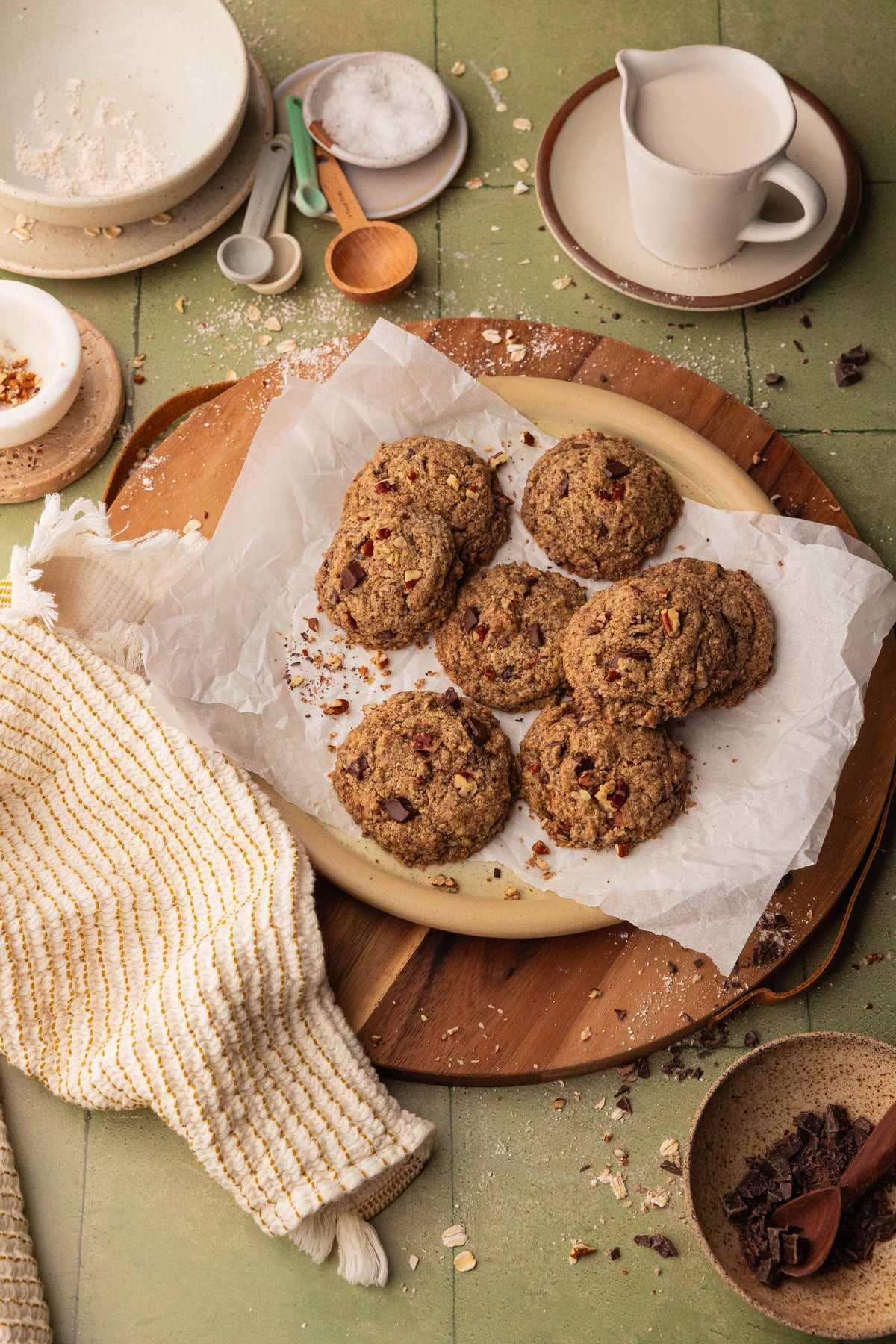Easy Chocolate Oat Pecan Cookies (Vegan and Chewy!)