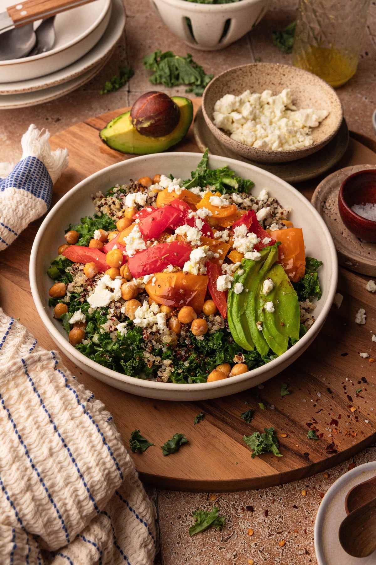 Mediterranean Quinoa Salad with Roasted Veggies and Vegan Feta