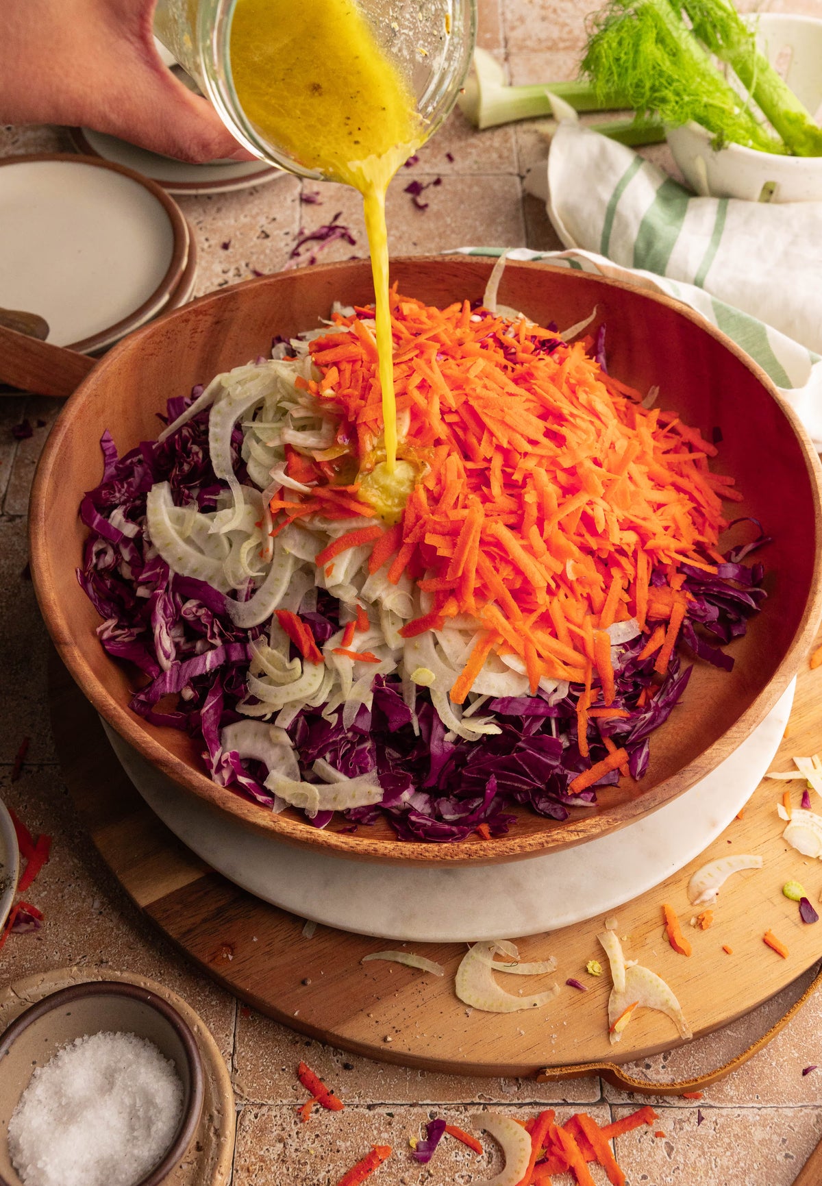 Quick Crunchy Cabbage Fennel and Carrot Slaw