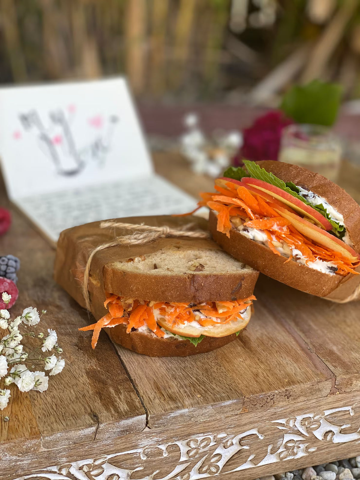 Sweet & Crunchy Apple, Carrot, and Raisin Picnic Sandwich