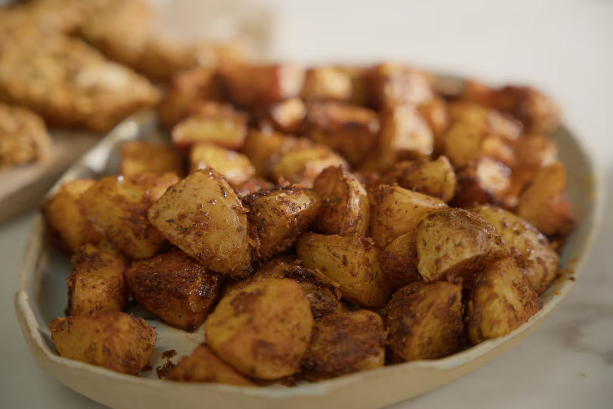 Crispy Cajun and Parmesan Potatoes with Dip Remoulade Ranch