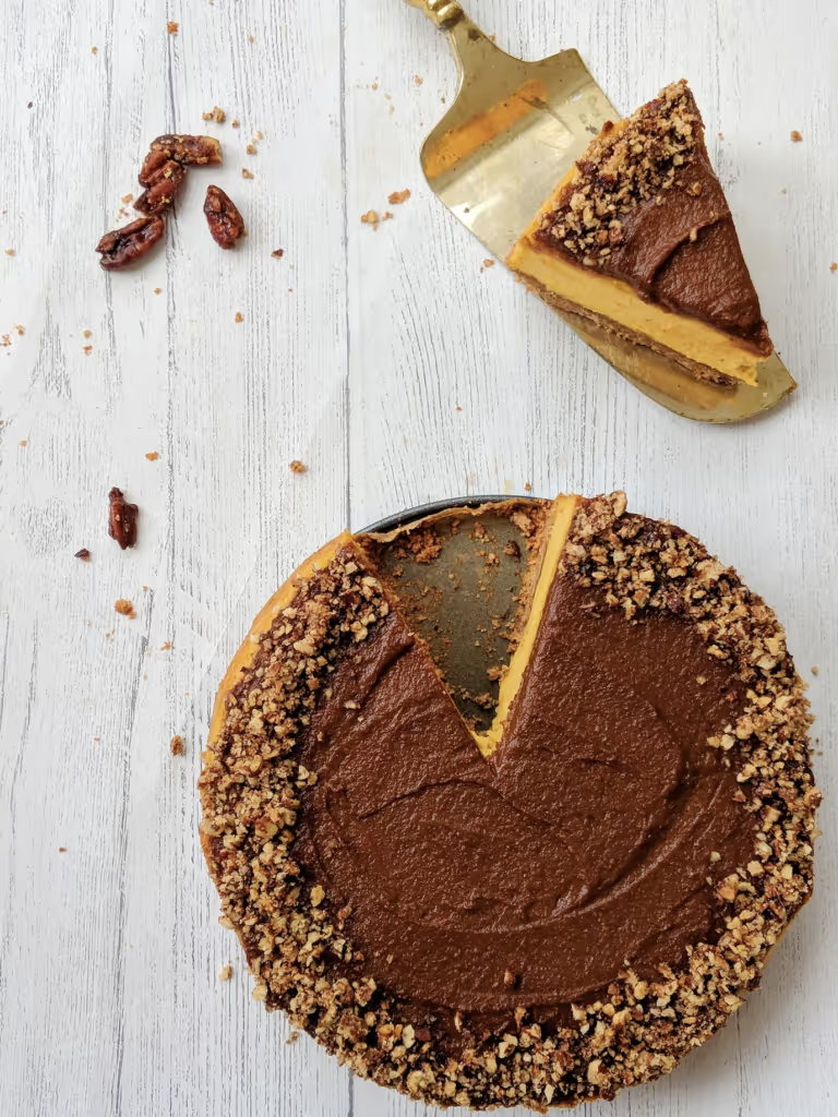 Baked Pumpkin & Spiced Caramel Cheesecake (Fall Favorite!)