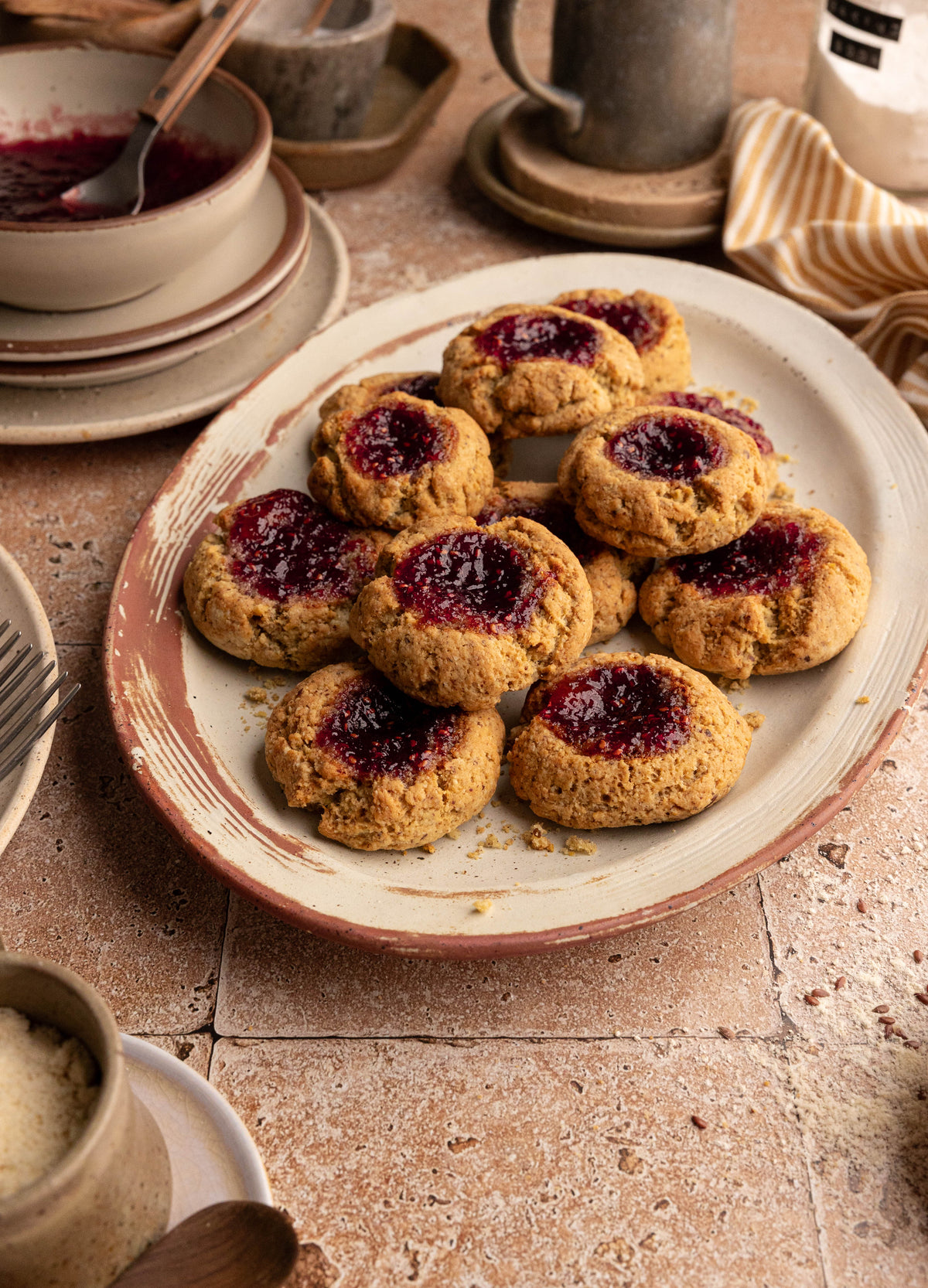Buckwheat Almond Flour Jammie Cookies