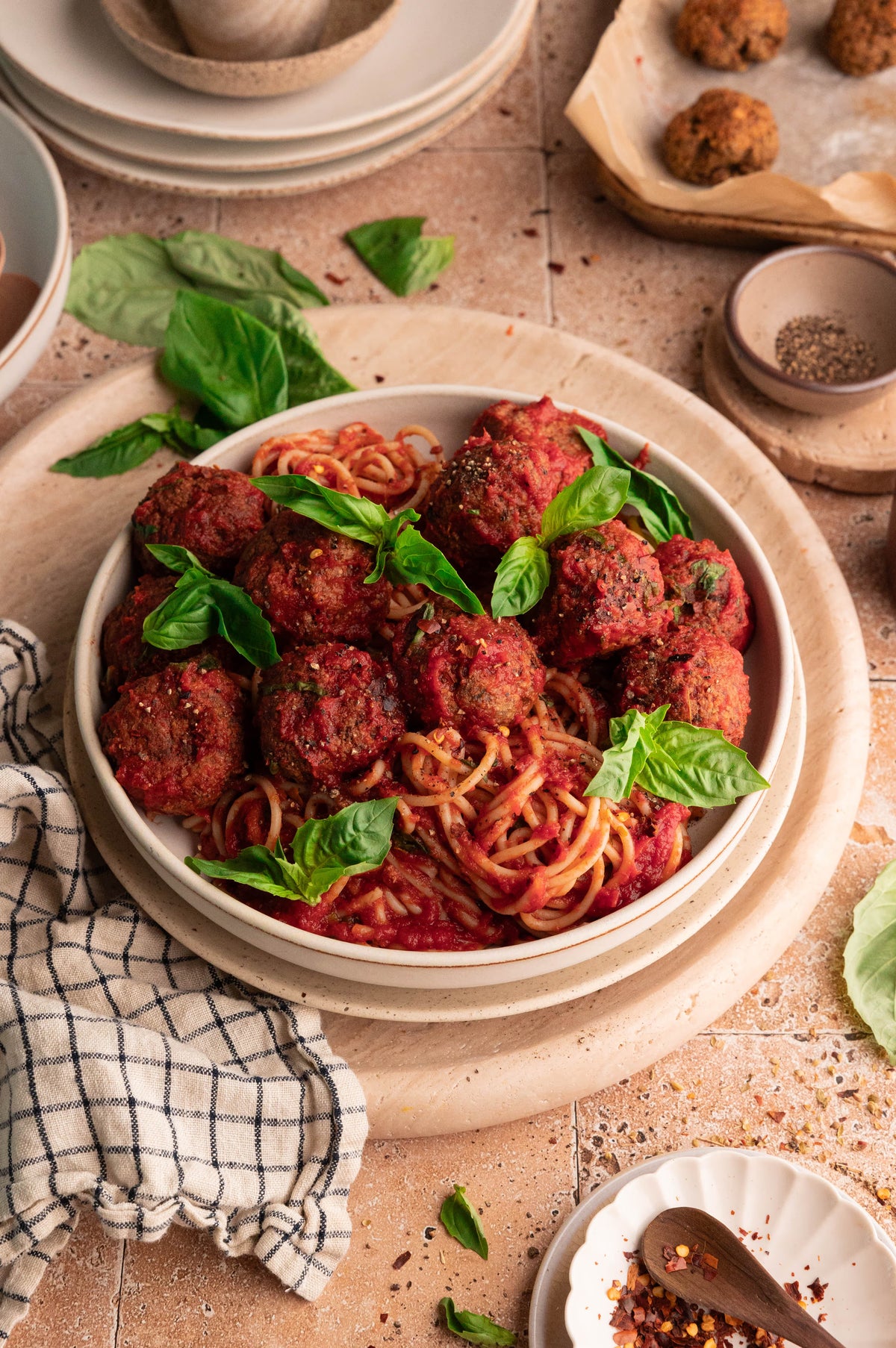 Spaghetti with Vegan Mushroom Meatballs - Simple Weeknight Meal