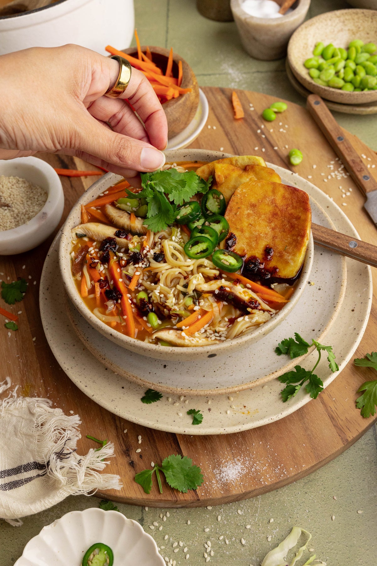Healthy Vegan Ramen with Air-Fried Tofu